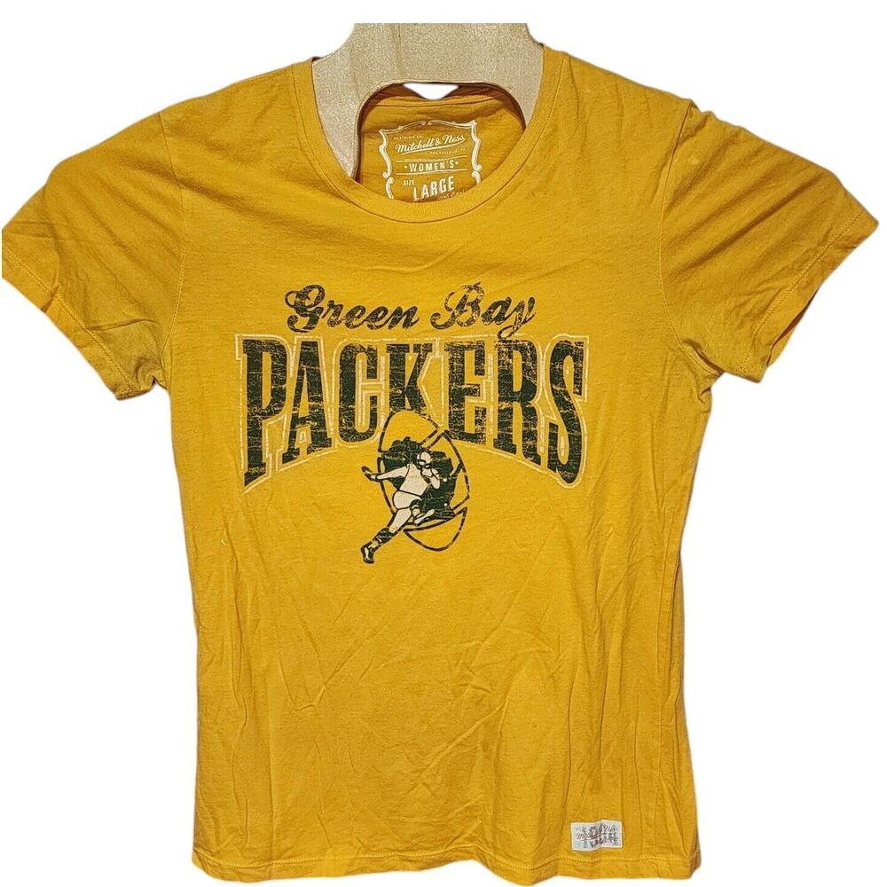 Women's Mitchell & Ness Green Bay Packers T Shirt Large L